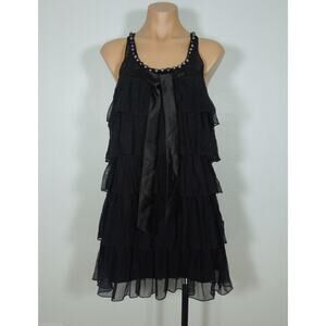 MYAN Dress Juniors M MEDIUM Embellished Ruffle Black